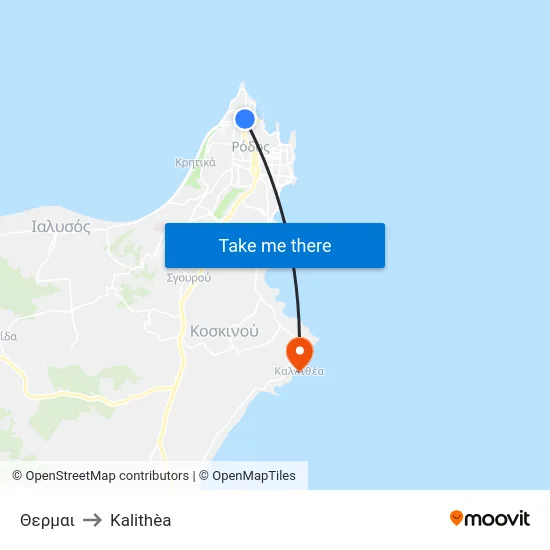 Θερμαι to Kalithèa map