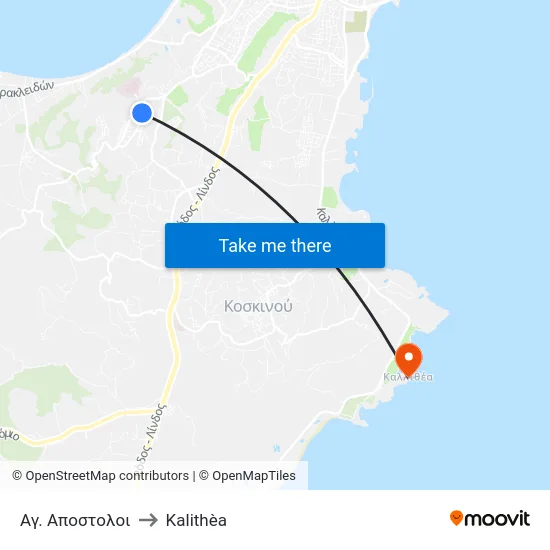 Αγ. Αποστολοι to Kalithèa map