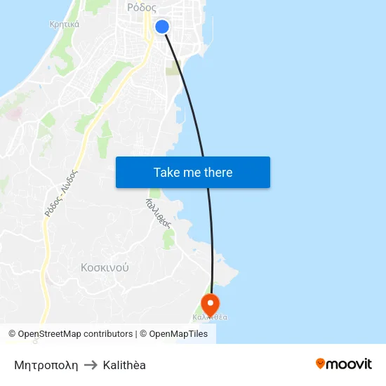 Metropolitan to Kalithea map