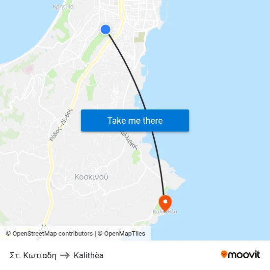 St. Kotiadi to Kalithea map