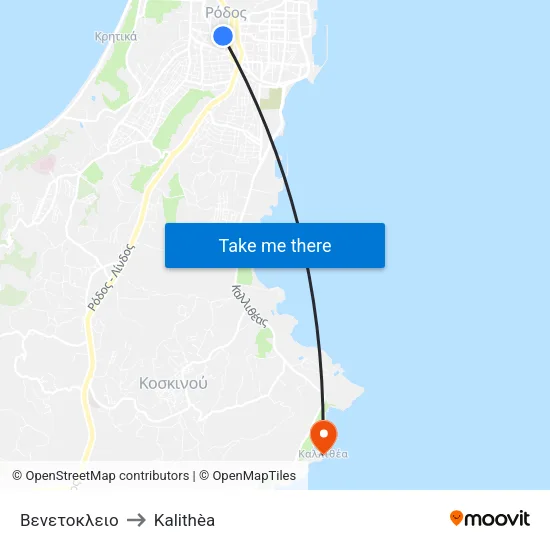 Venetokleio to Kalithea map