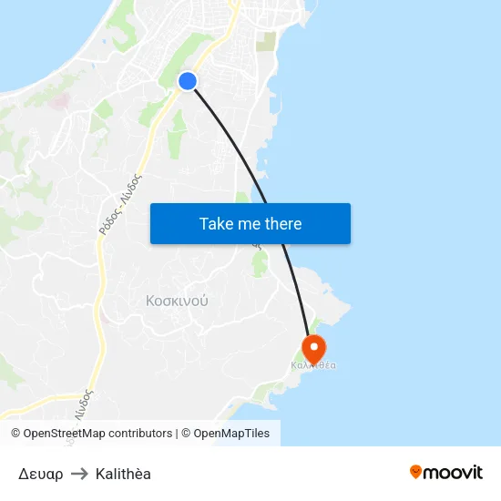 Δευαρ to Kalithèa map