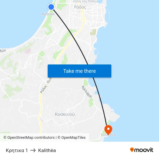 Κρητικα 1 to Kalithèa map