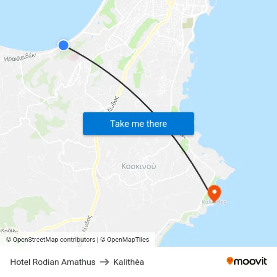 Hotel Rodian Amathus to Kalithea map