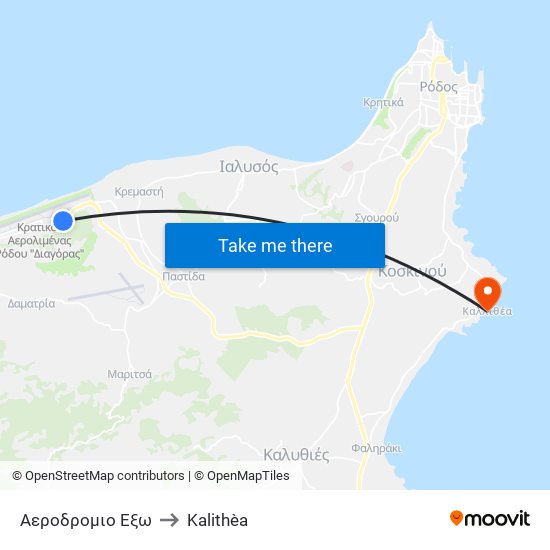 Αεροδρομιο Εξω to Kalithèa map