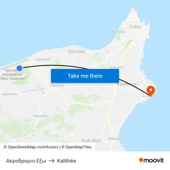 Airport External to Kalithea map