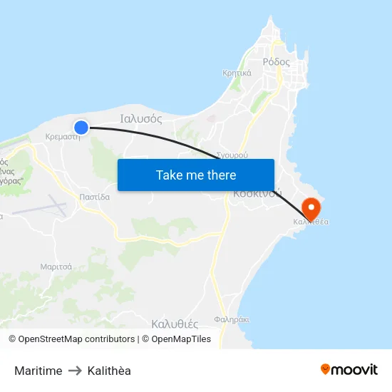 Maritime to Kalithea map