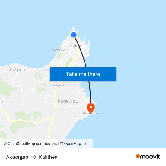 Academy to Kalithea map