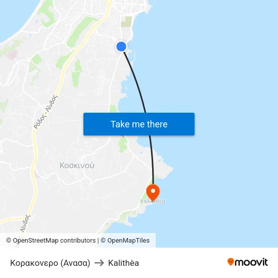 Korakonero (Anasa) to Kalithea map