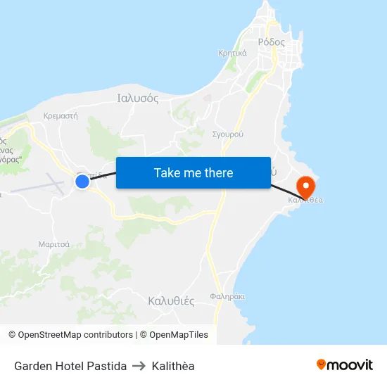 Garden Hotel Pastida to Kalithea map