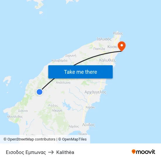 Emponas Entrance to Kalithea map