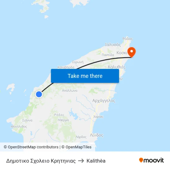 Kritinia Primary School to Kalithea map