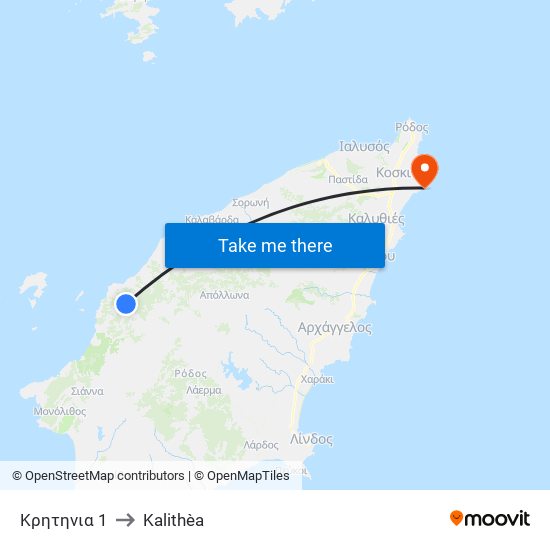 Κρητηνια 1 to Kalithèa map