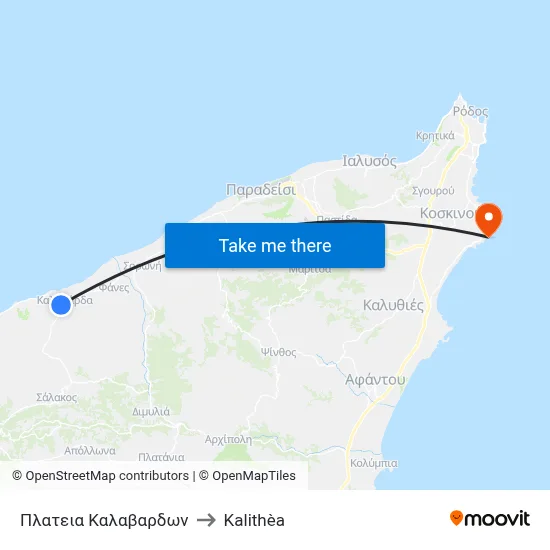 Kalavarda Square to Kalithea map