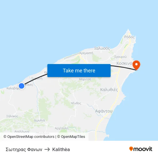 Sotiras Fanon to Kalithea map