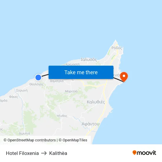 Filoxenia Hotel to Kalithea map