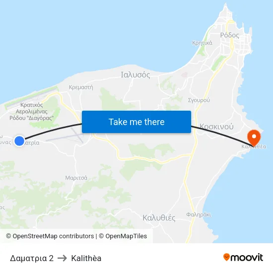 Damatria 2 to Kalithea map
