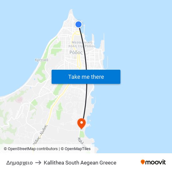 Δημαρχειο to Kallithea South Aegean Greece map