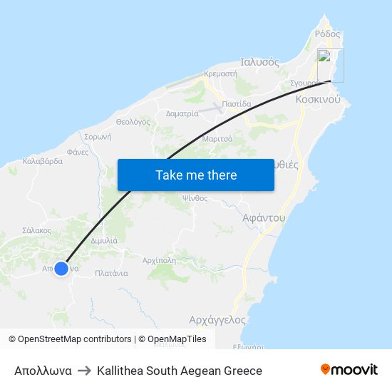 Απολλωνα to Kallithea South Aegean Greece map