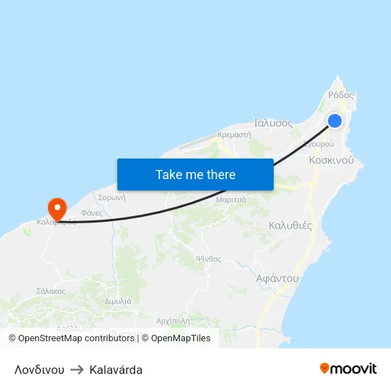 Λονδινου to Kalavárda map