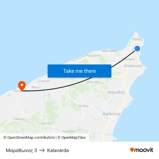Marathonos 3 to Kalavarda map