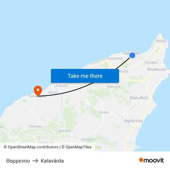 Tharrenou to Kalavarda map