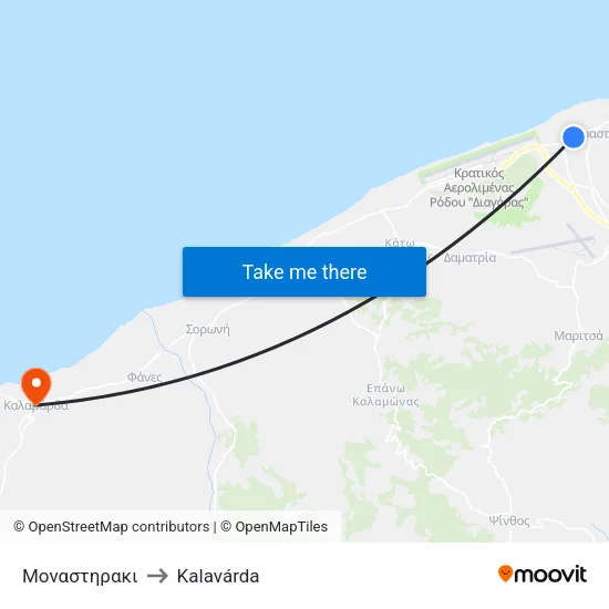Monastiraki Street to Kalavarda map