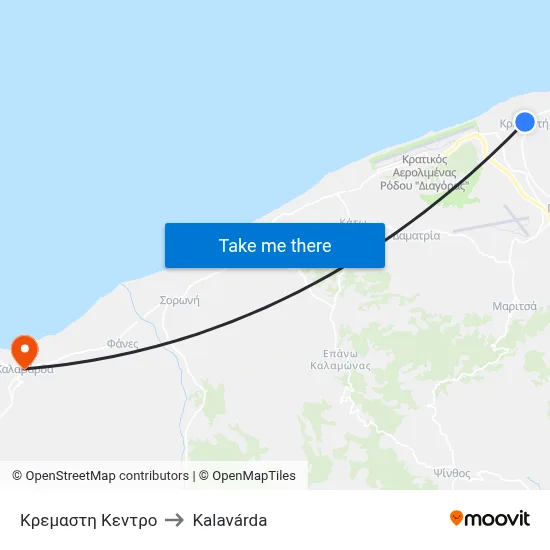 Kremasti Center to Kalavarda map