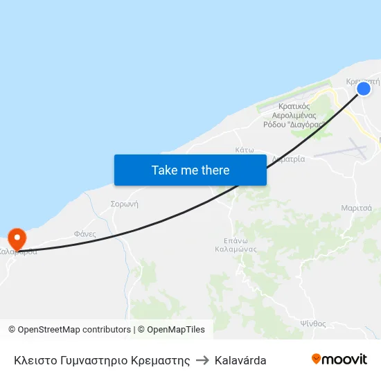 Kremasti Gymnasium to Kalavarda map
