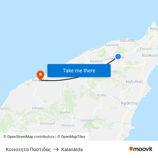 Pastida Community to Kalavarda map