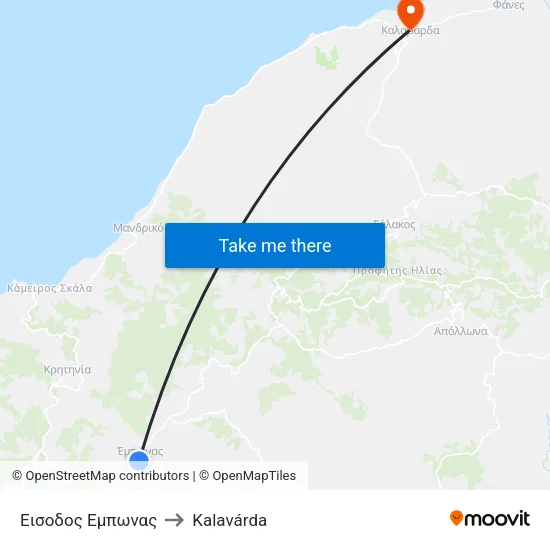Emponas Entrance to Kalavarda map