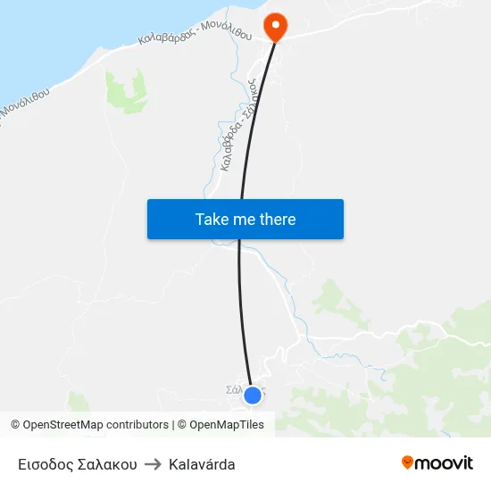 Salakos Entrance to Kalavarda map