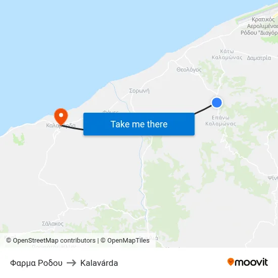 Rhodes Farm to Kalavarda map