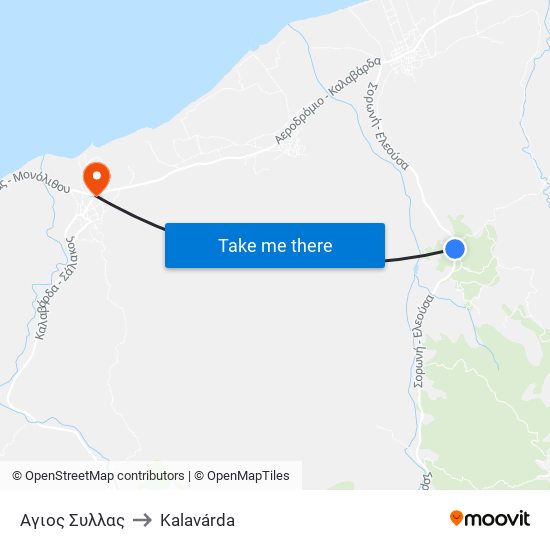 Αγιος Συλλας to Kalavárda map