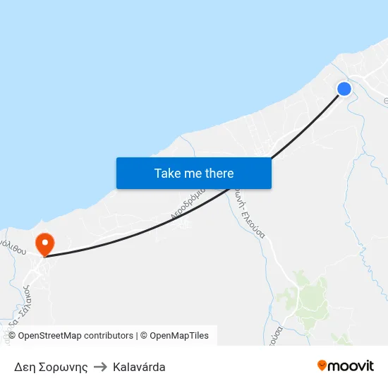 Soroni Power Station to Kalavarda map