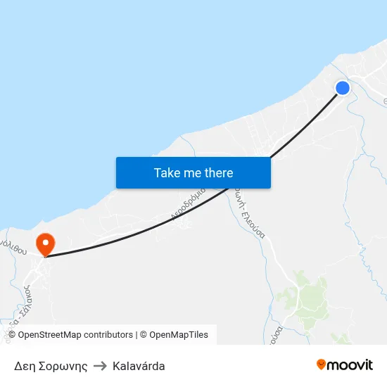 Soroni Power Station to Kalavarda map