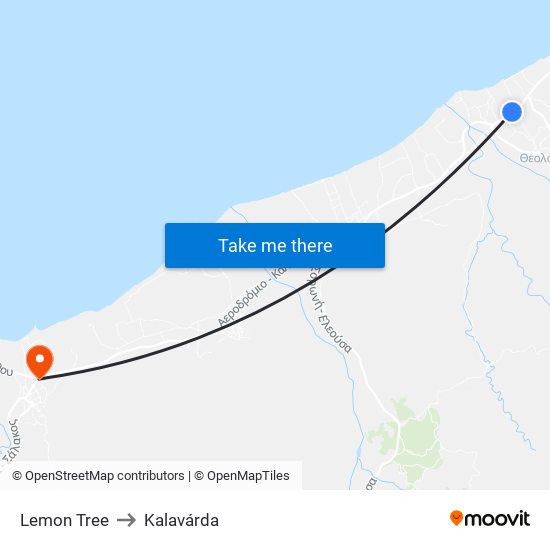 Lemon Tree to Kalavárda map