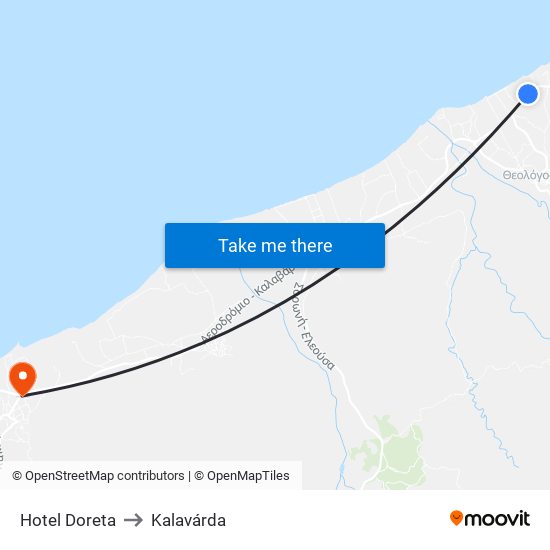 Hotel Doreta to Kalavárda map