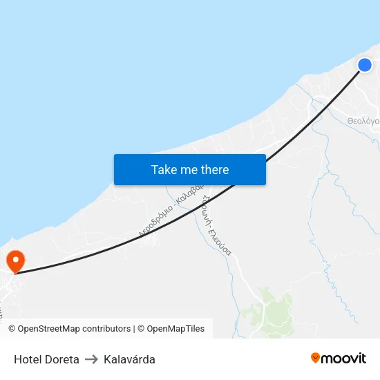 Hotel Doreta to Kalavarda map