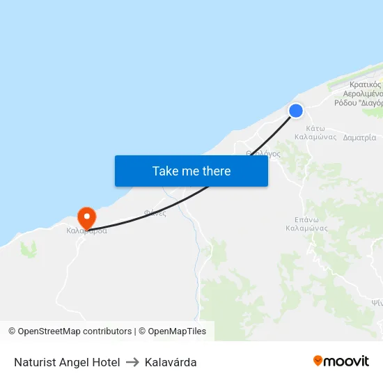Naturist Angel Hotel to Kalavarda map
