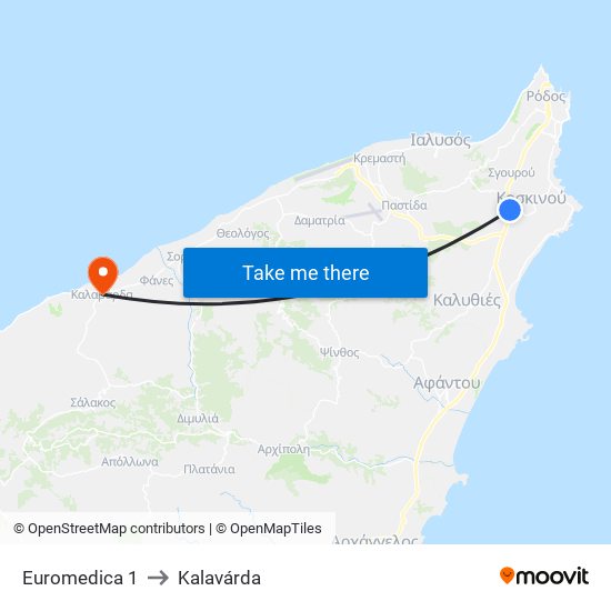 Euromedica 1 to Kalavárda map