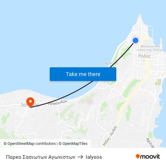 Παρκο Σασιωτων Αγωνιστων to Ialysos map