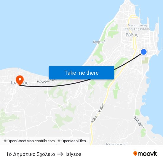 1ο Δημοτικο Σχολειο to Ialysos map