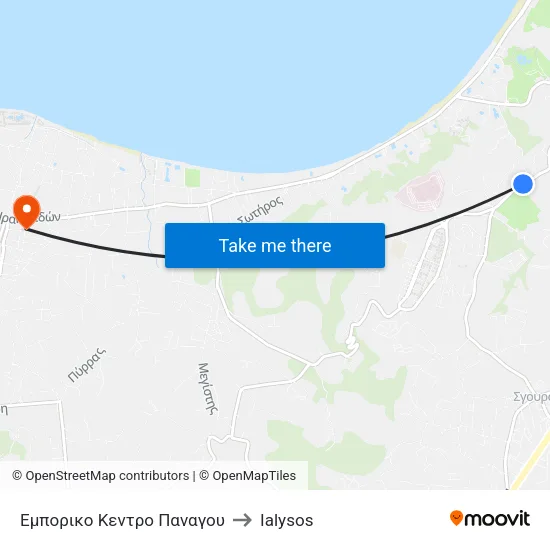 Εμπορικο Κεντρο Παναγου to Ialysos map
