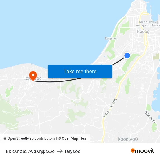 Εκκλησια Αναληψεως to Ialysos map