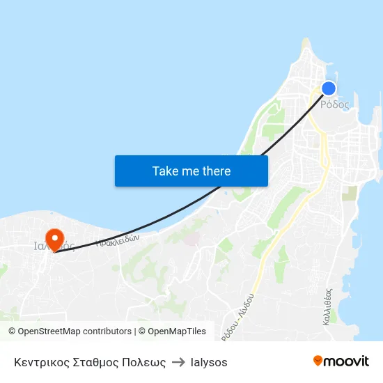 Central City Station to Ialysos map