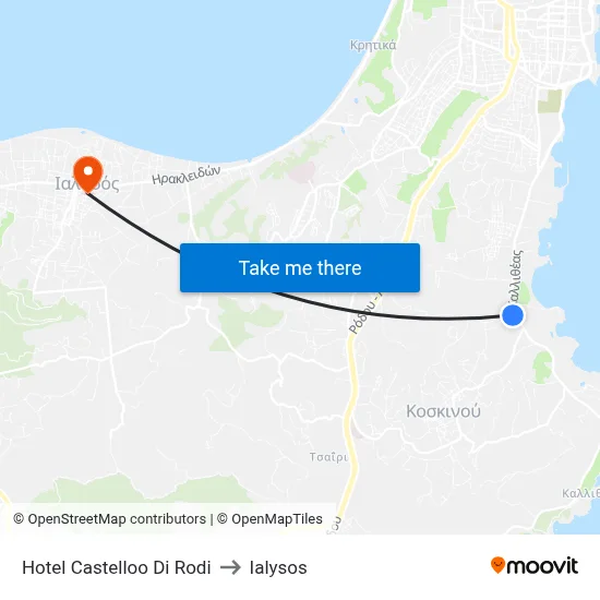 Hotel Castello Di Rodi to Ialysos map