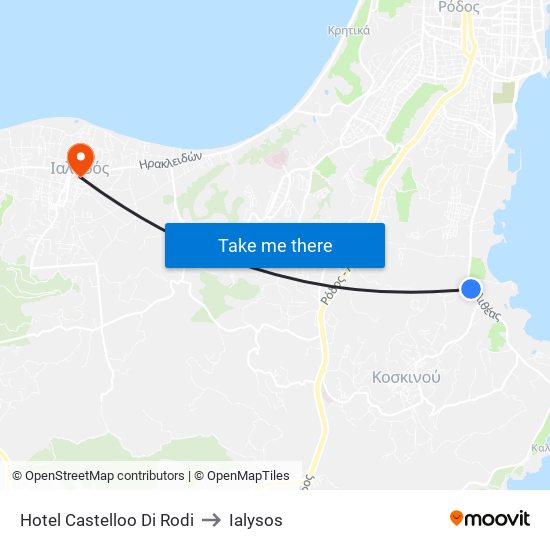 Hotel Castelloo Di Rodi to Ialysos map