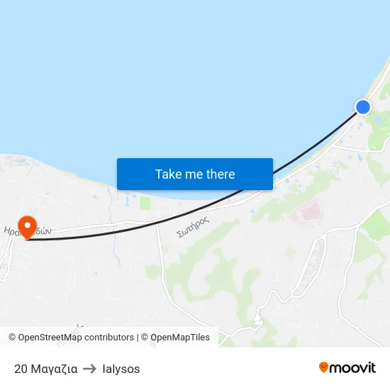 20 Μαγαζια to Ialysos map