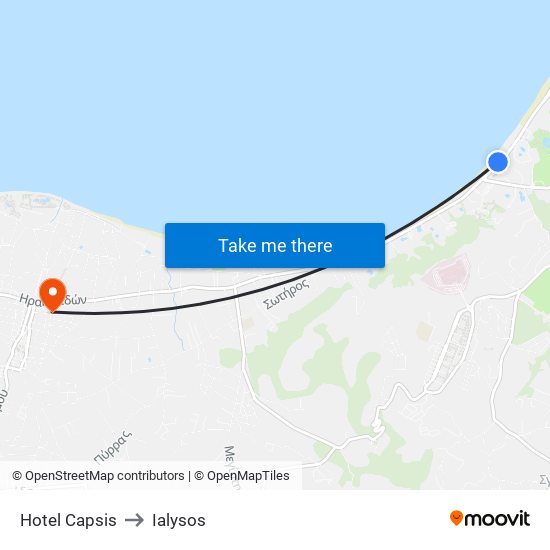 Hotel Capsis to Ialysos map